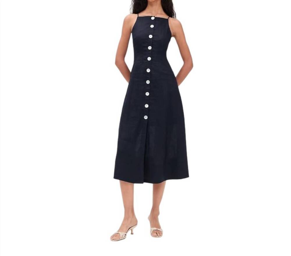 NEW VERONICA BEARD georges midi dress in navy